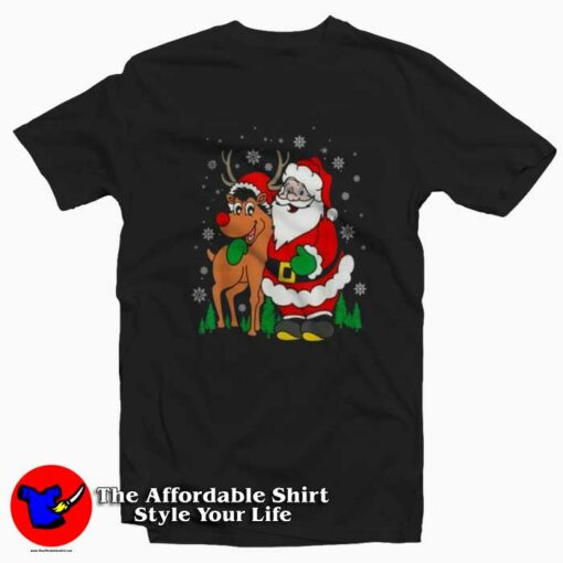 Cute Santa Christmas Vintage Unisex T-shirt On Sale