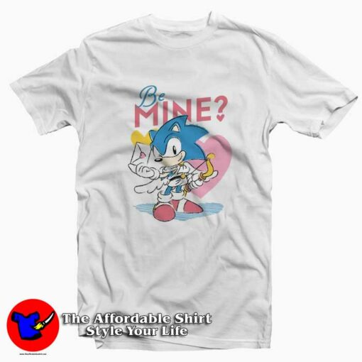 Cute Sonic Be Mine Cupid Funny T-shirt On Sale