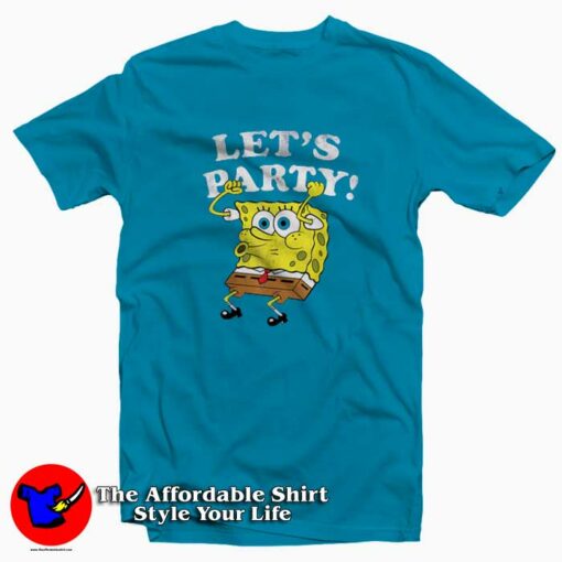 Cute Spongebob Squarepants Lets Party T-shirt On Sale