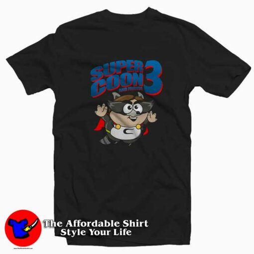 Cute Super Coon 3 Cartoon Mashup T-shirt On Sale