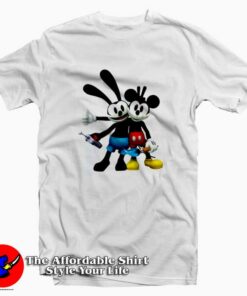 Cute The Lucky Rabbit & Mickey Mouse T-shirt On Sale Cute The Lucky Rabbit & Mickey Mouse T-shirt On Sale