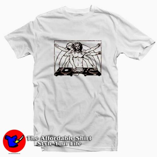 DJ Vitruvian Man Graphic T-Shirt Cheap