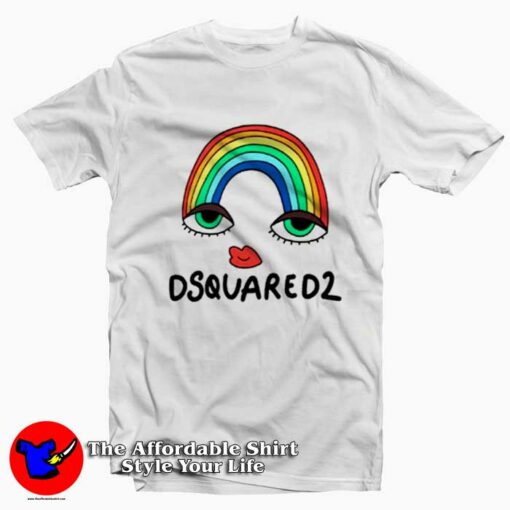 DSQUARED Rainbow Herca Cheap Unisex T-Shirt On Sale