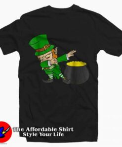 Dabbing Leprechaun Pot of Gold T Shirt St Patricks Day 2