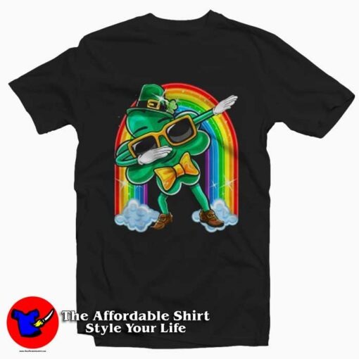 Dabbing Shamrock Leprechaun Rainbow T-Shirt St Patrick’s Day