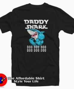 Daddy Shark Doo Father Day Graphic T shirt On Sale Father's Day Gift 1
