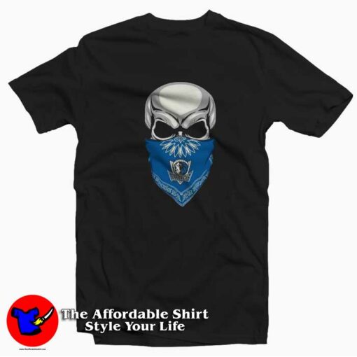 Dallas Mavericks Mask Skull Rock Basketball T-shirt On Sale