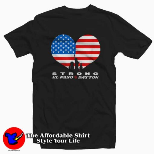 Dayton Strong Heart American Flag Unisex T-shirt On Sale