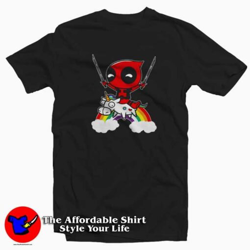 Deadpool Unicorn Rainbow Comedy T-shirt On Sale