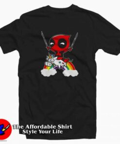 Deadpool Unicorn Rainbow Comedy T-shirt On Sale Deadpool Unicorn Rainbow Comedy T-shirt On Sale