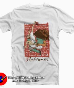 Deftones Band Heart Lyrics Retro Graphic T-Shirt On Sale Deftones Band Heart Lyrics Retro Graphic T-Shirt On Sale
