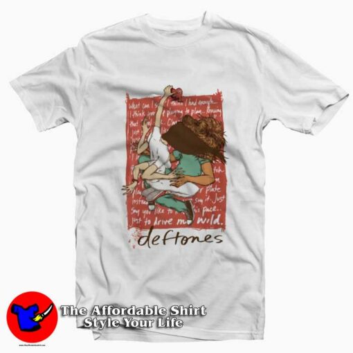 Deftones Band Heart Lyrics Retro Graphic T-Shirt On Sale