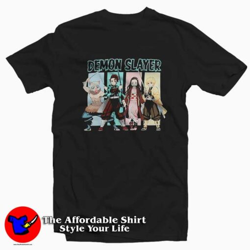 Demon Slayer Kimetsu no Yaiba Group Panel T-shirt On Sale