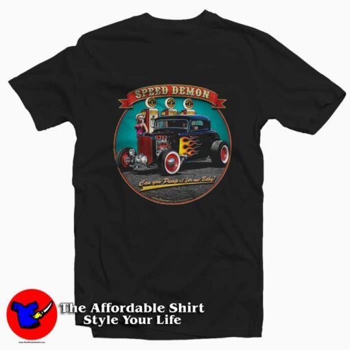 Deuce Speed Demon Hot Rod Muscle Racing T-Shirt On Sale