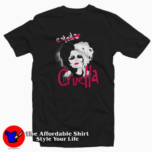 Disney Cruella Estella Punk Rock Spray Paint T-shirt On Sale