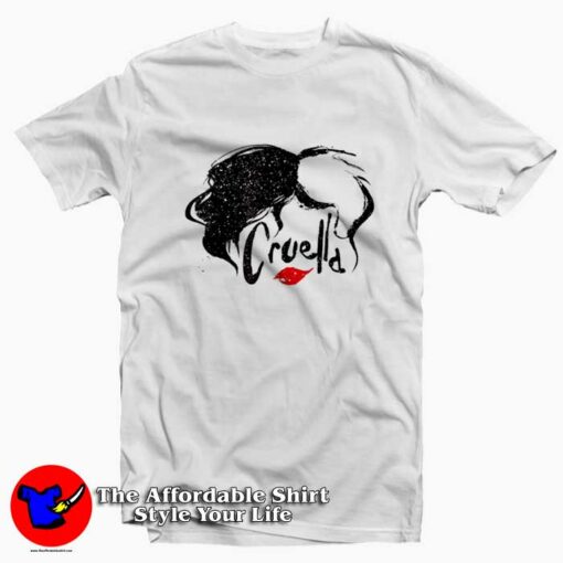 Disney Cruella Hair & Lips Logo Unisex T-shirt On Sale