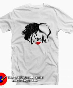 Disney Cruella Hair & Lips Logo Unisex T-shirt On Sale Disney Cruella Hair & Lips Logo Unisex T-shirt On Sale