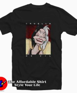 Disney Dalmatians Cruella Smile Portrait T-shirt On Sale Disney Dalmatians Cruella Smile Portrait T-shirt On Sale