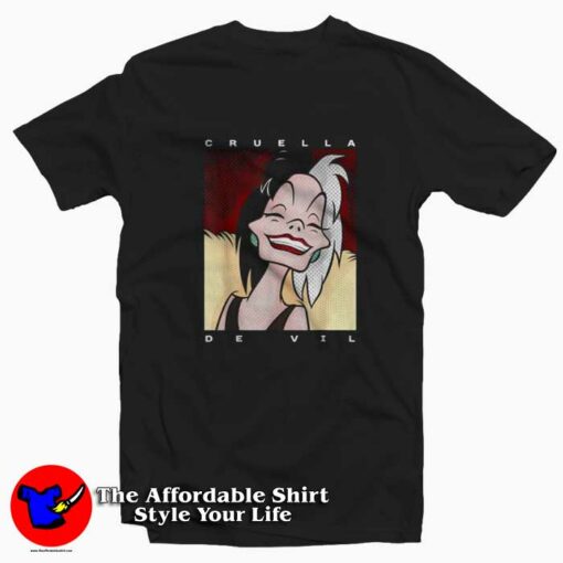 Disney Dalmatians Cruella Smile Portrait T-shirt On Sale