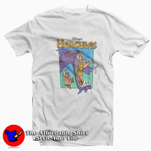 Disney Hercules Hydra Battle Retro Graphic T-shirt On Sale