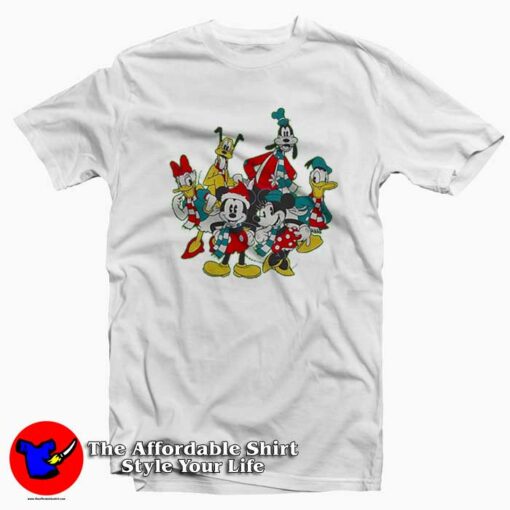 Disney Mickey Mouse Holiday Group Unisex T-shirt On Sale