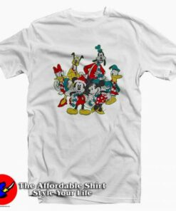 Disney Mickey Mouse Holiday Group Unisex T-shirt On Sale Disney Mickey Mouse Holiday Group Unisex T-shirt On Sale