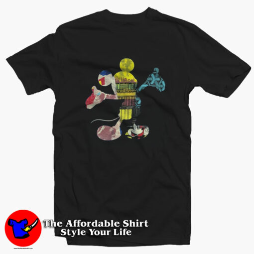 Disney Mickey Mouse Retro Colorful Unisex T-Shirt On Sale