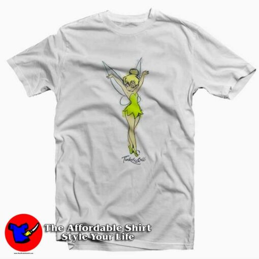 Disney Peter Pan Tinker Bell Watercolor Unisex T-shirt On Sale