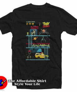 Disney Pixar 8-Bit Toy Story Video Game Scene T-Shirt On Sale Disney Pixar 8-Bit Toy Story Video Game Scene T-Shirt On Sale