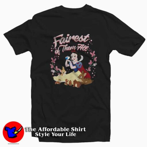 Disney Snow White Fairest Floral Wreath Graphic T-shirt On Sale