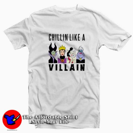 Disney Villain Gang Ursula Evil Queen Cruella T-shirt On Sale