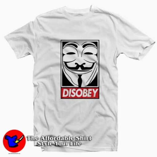 Disobey V For Vendetta Graphic Unisex T-shirt On Sale