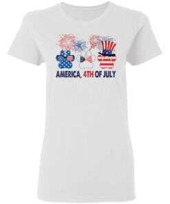 Dog paws firework America 4th of July shirt 2