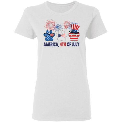 Dog paws firework America 4th of July shirt