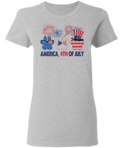 Dog paws firework America 4th of July shirt 3