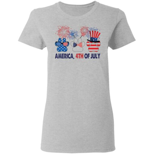 Dog paws firework America 4th of July shirt