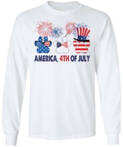 Dog paws firework America 4th of July shirt 4