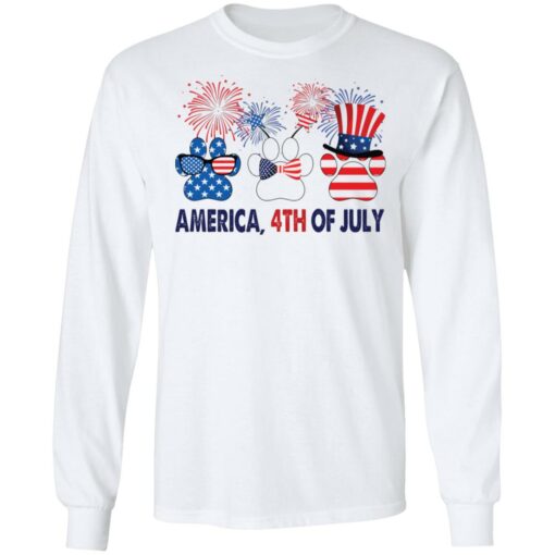 Dog paws firework America 4th of July shirt