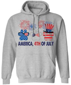 Dog paws firework America 4th of July shirt 5