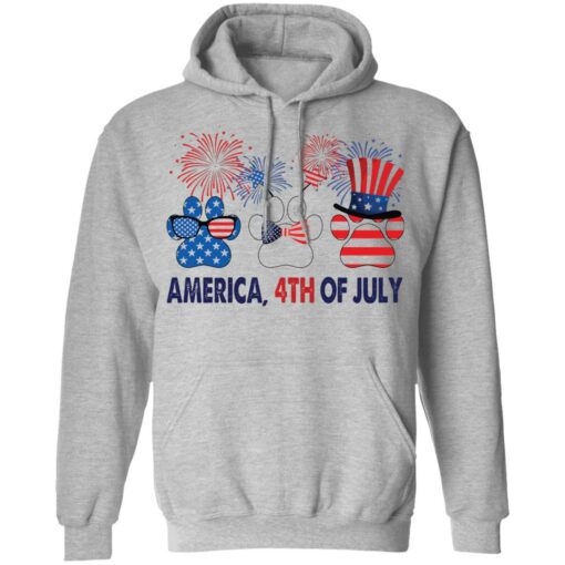 Dog paws firework America 4th of July shirt