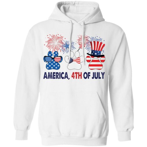 Dog paws firework America 4th of July shirt