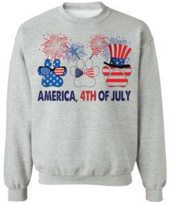 Dog paws firework America 4th of July shirt 7