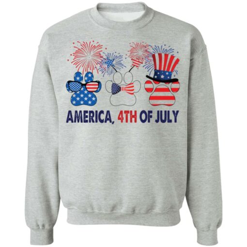 Dog paws firework America 4th of July shirt