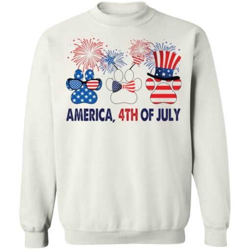 Dog paws firework America 4th of July shirt