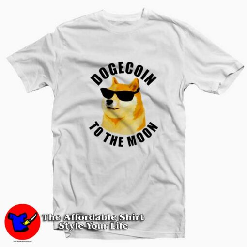 Dogecoin To The Moon Cryptocurrency T-shirt On Sale