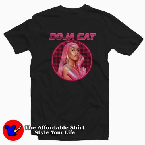 Doja Cat Laser Grid Portrait Unisex T-shirt On Sale