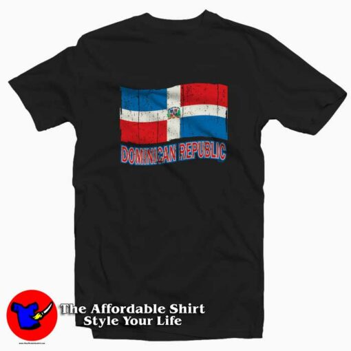 Dominican Republic Flag Distressed Pride T-shirt On Sale