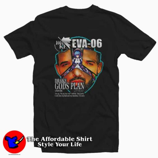 Drake Evangelion Eva Gods Plan Graphic T-Shirt On Sale