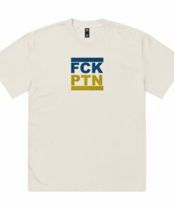 FCK PTN Fuck Putin Ukraine Flag Oversized Faded T-shirt