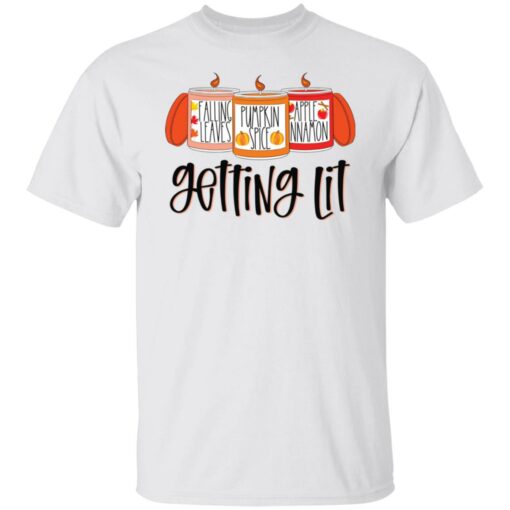 Falling leaves pumpkin spice apple nnamon getting lit shirt